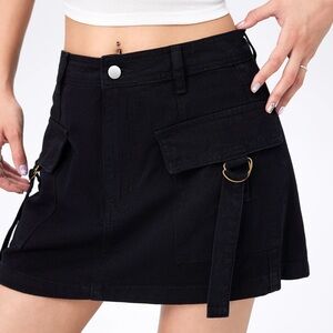 CIDER Cargo Mini Skirt Black XL